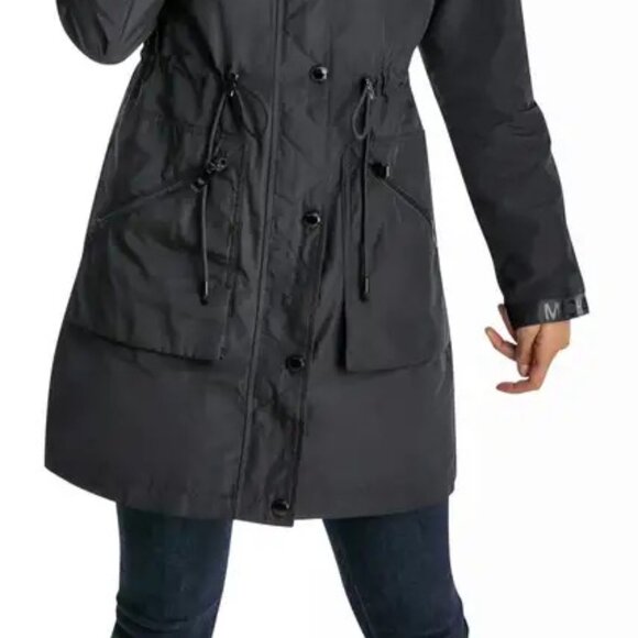 Michael Kors Long Hooded Anorak Jacket - Black, XS - Picture 2 of 2
